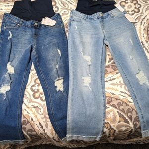 Time and Tru Maternity Jeans M 2 pairs